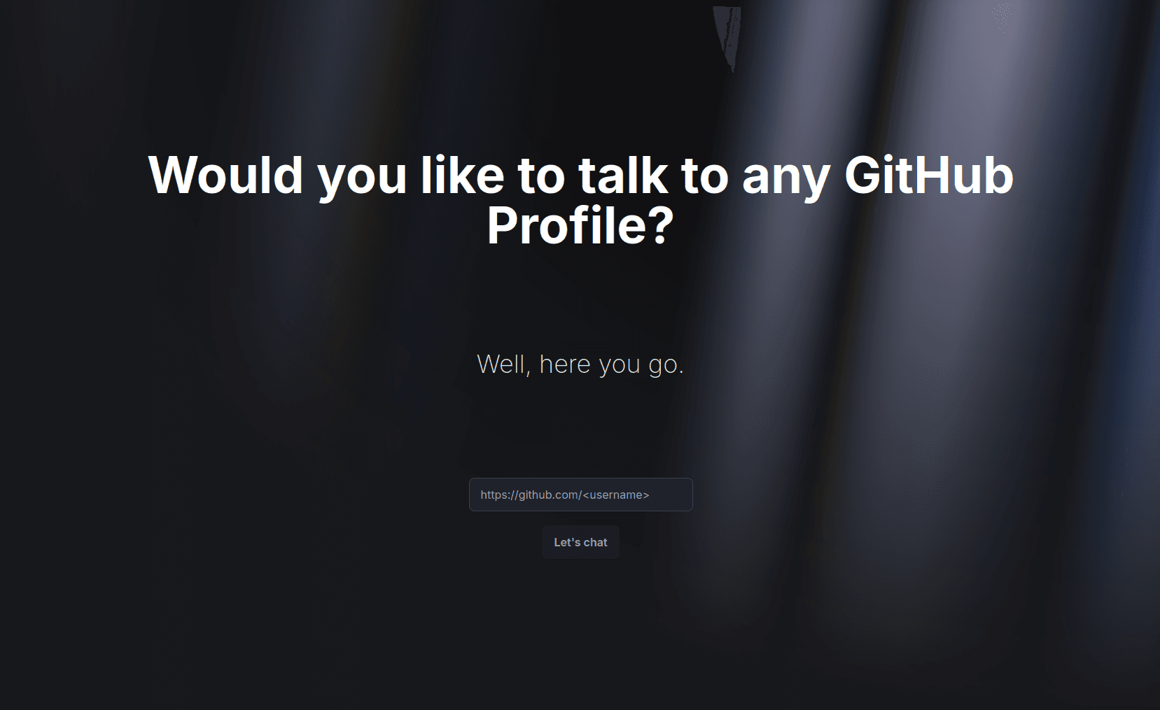GitChat interface with natural language prompts and repository insights