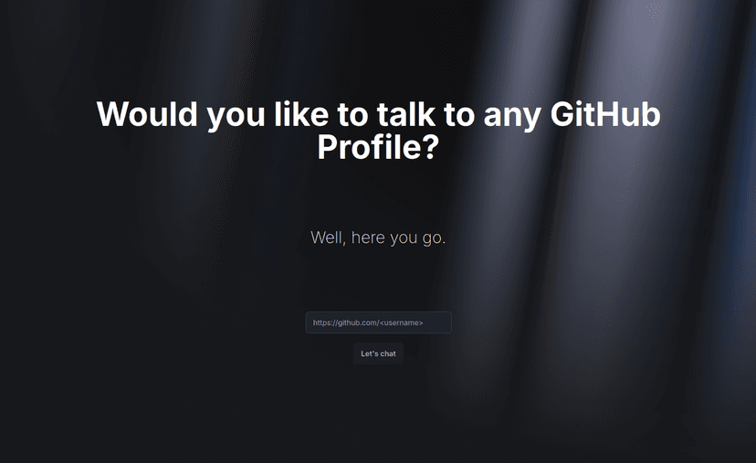 Chat interface with GitHub profile context